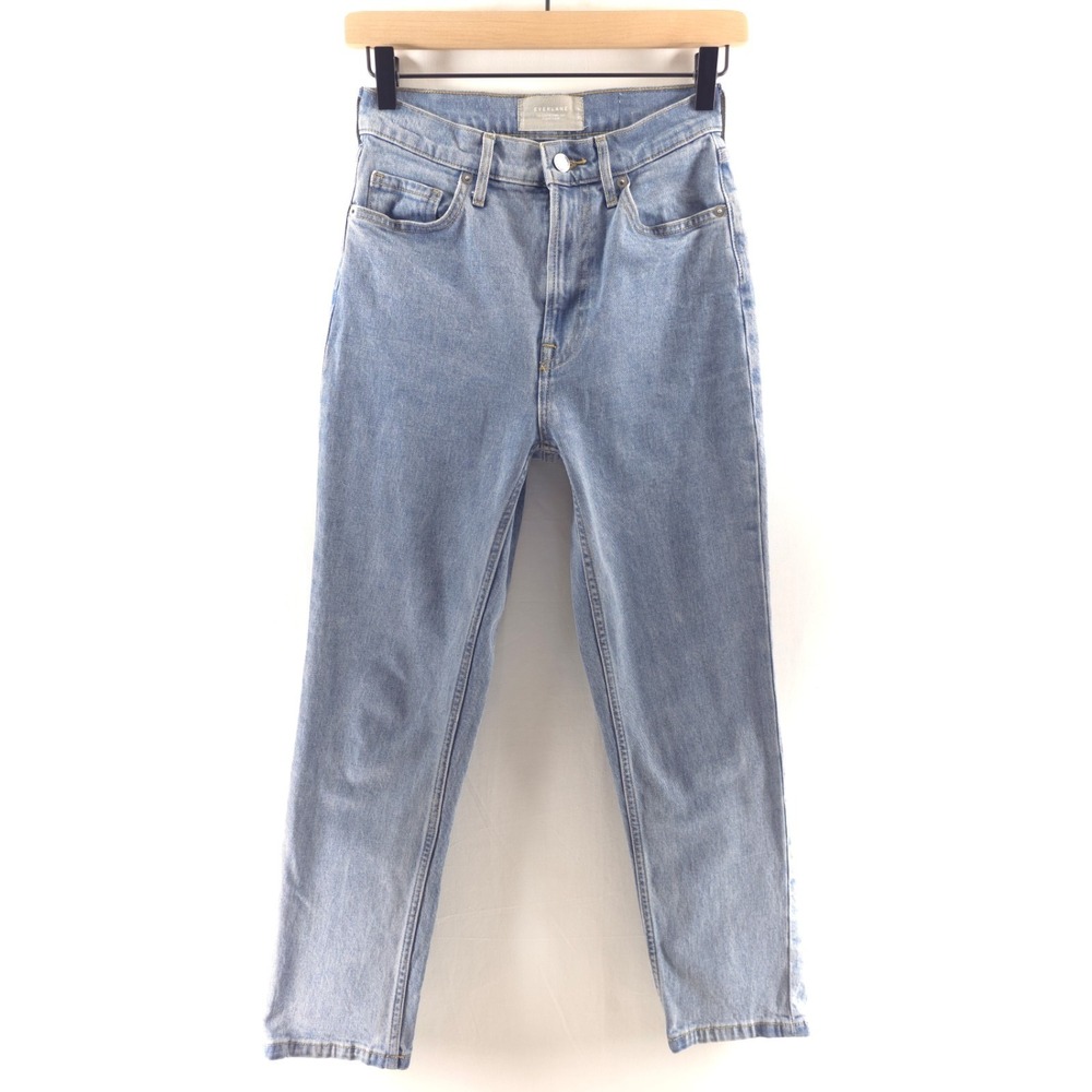 Everlane Womens Jeans The Original Cheeky 24 Crop Light Blue Organic Cotton High